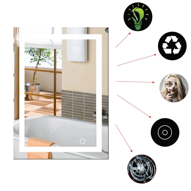 60x80 50x70cm Bath Mirror Beauty Makeup LED