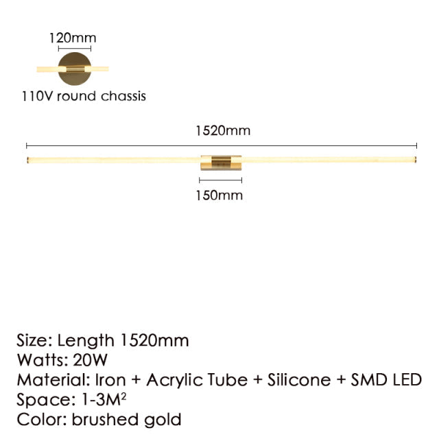 BDG Brushed copper Modern Led Bathroom Mirror