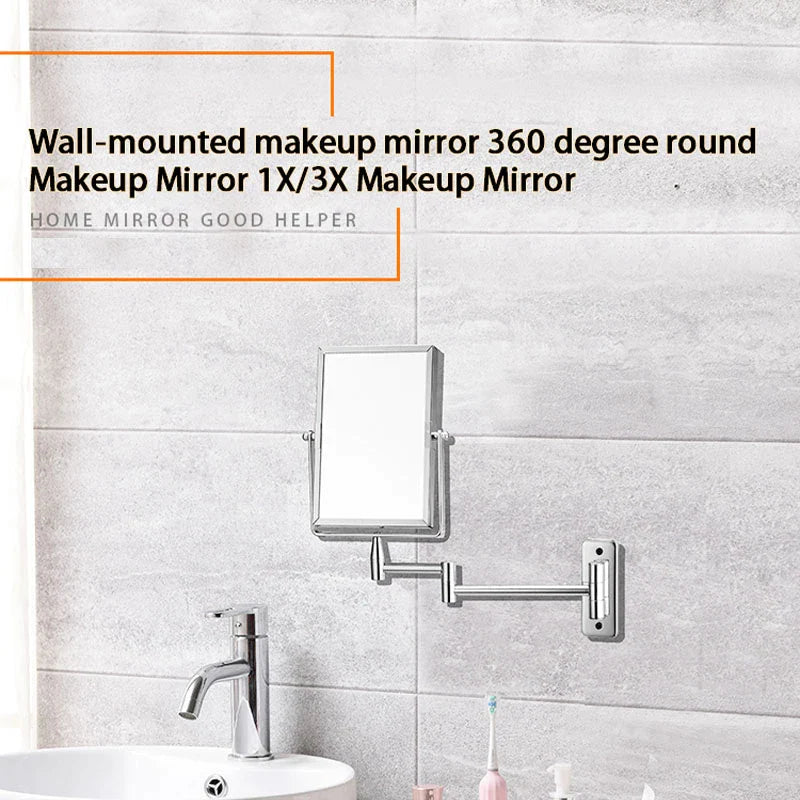 Big Size Rectangular Bathroom Makeup Mirror Folding