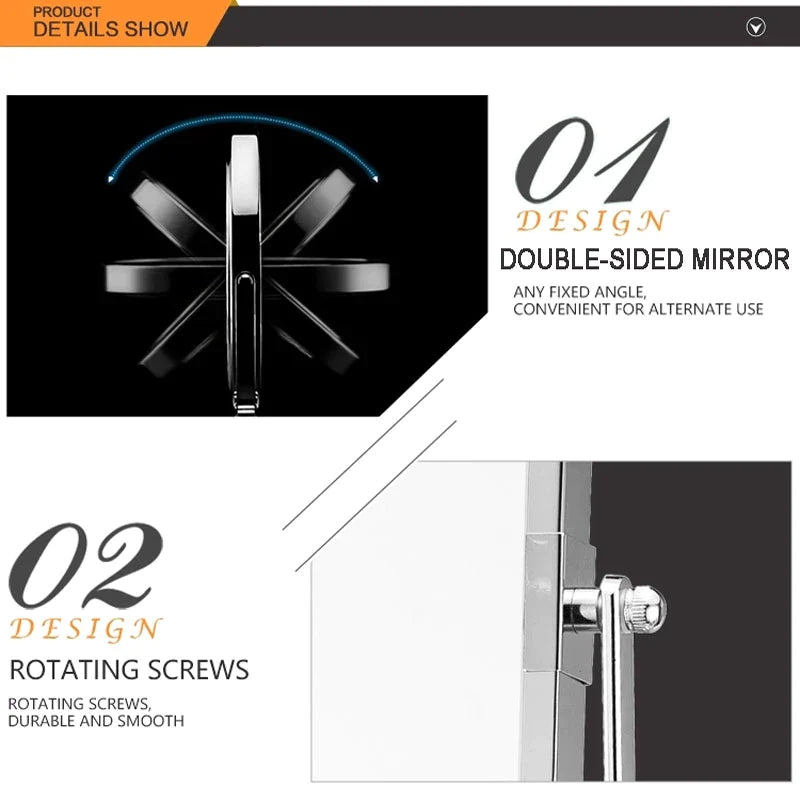 Big Size Rectangular Bathroom Makeup Mirror Folding