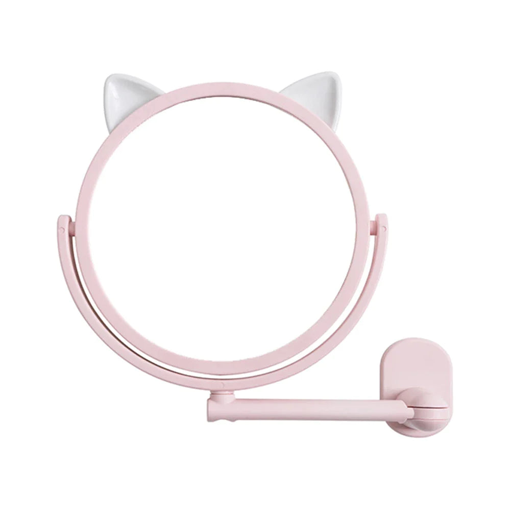 Cat Ear Makeup Mirror Self-Adhesive Wall Mount
