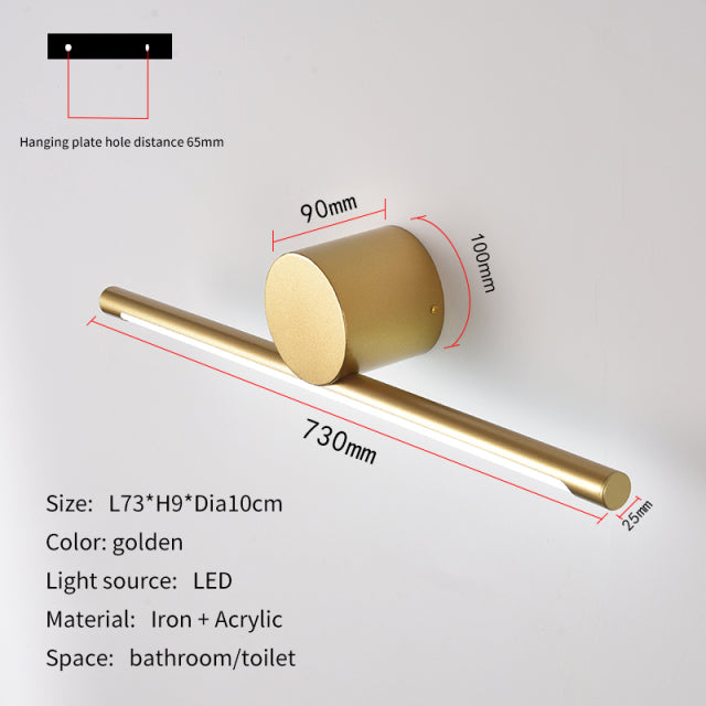 Deyidn Nordic Modern Mirror Front Light Gold/Black