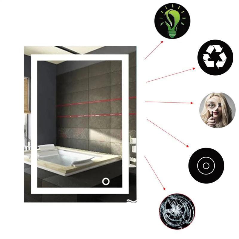 Led Makeup Mirror Wall Mounted Bath Mirror