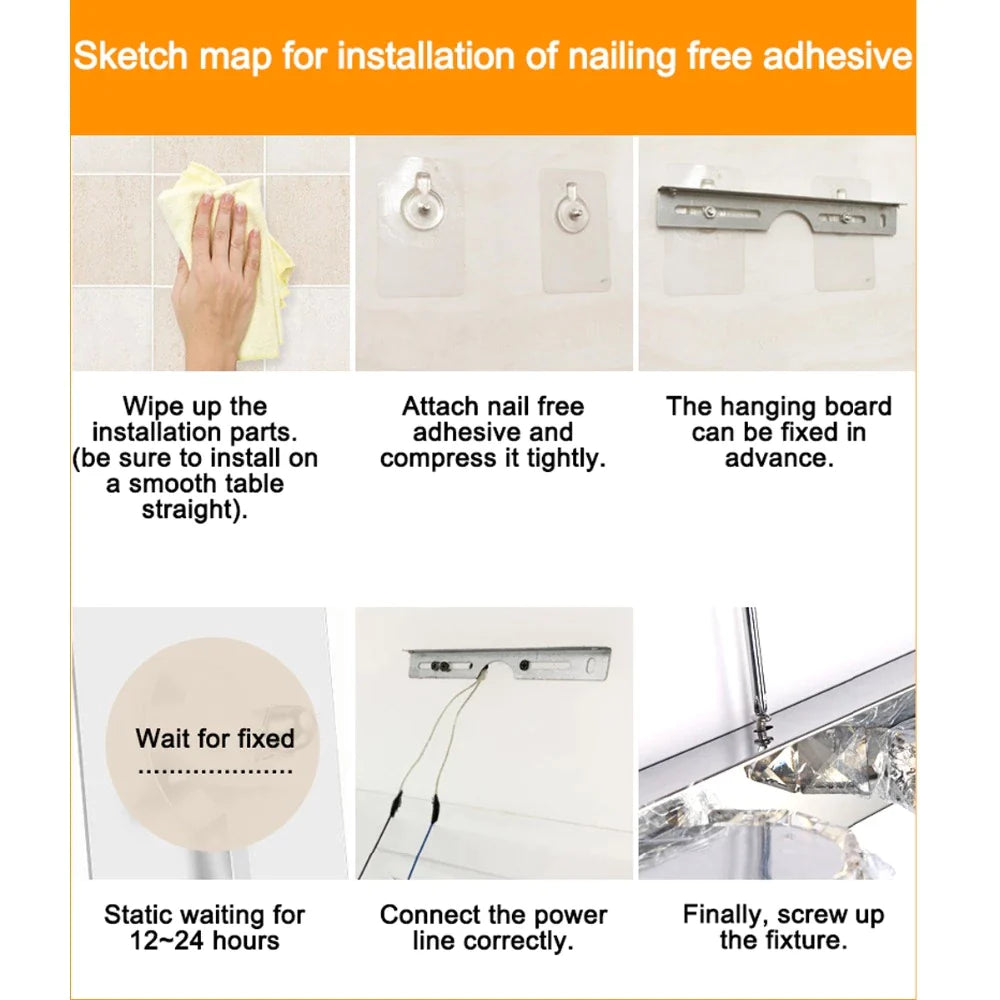 Modern Bathroom Light Stainless Steel LED Mirror