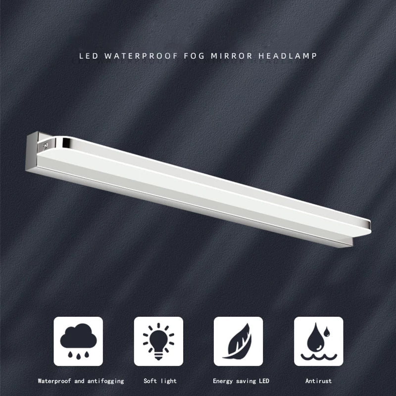 Modern Bathroom Light Stainless Steel LED Mirror