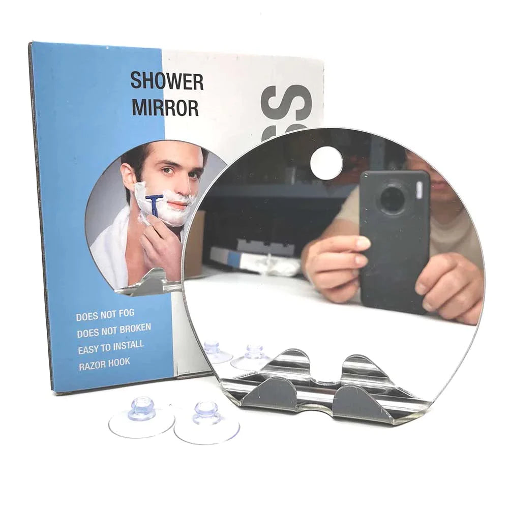Portable Unbreakable Anti-fog Shower Mirror for Shaving