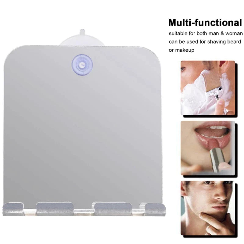 Wall Suction Anti Fog Shower Mirror Bathroom
