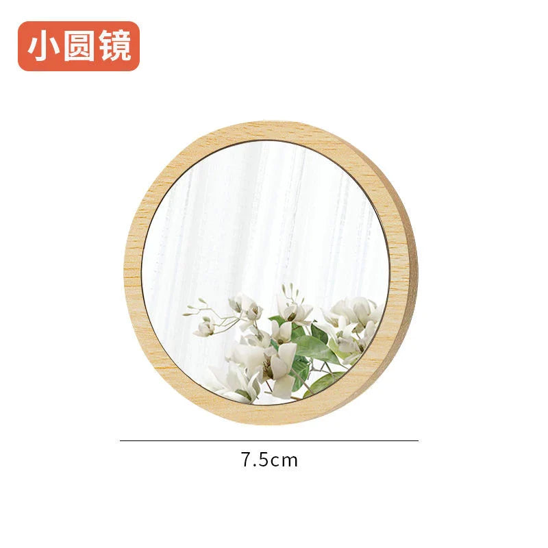 Wooden simple cosmetic mirror bathroom household dressing