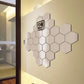 12pcs 3D Hexagon Bathroom Mirror Sticker Home