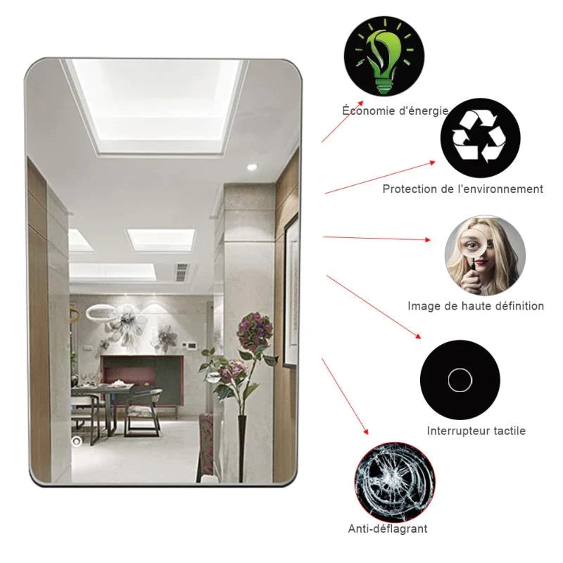 4mm Aluminum Alloy Frame Bathroom Mirror Makeup