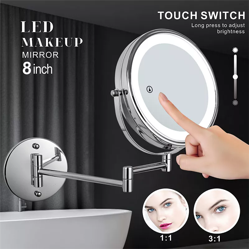 8 inch Wall Mounted Makeup Mirror 3X