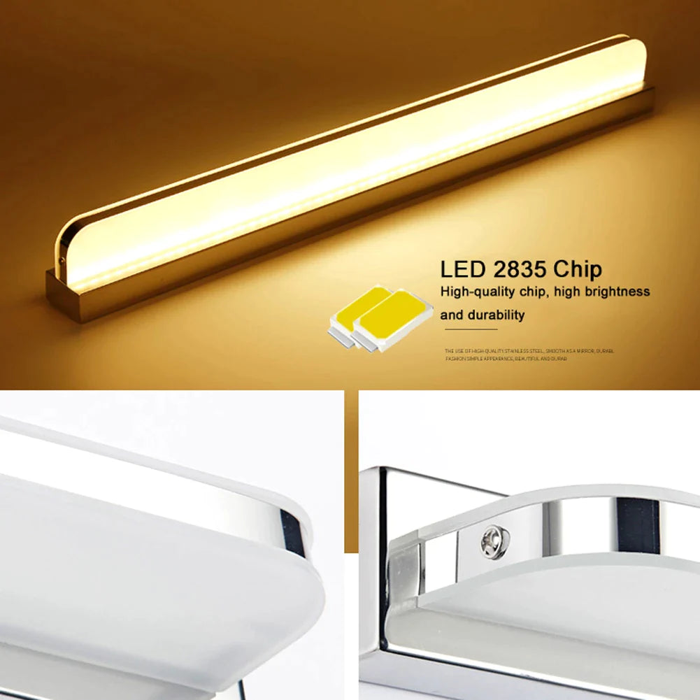 9W/12W/16W/24W Modern Bathroom Light Stainless Steel LED