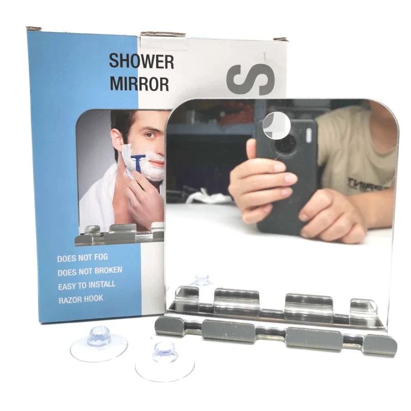 Anti-fog Anti-fall Bathroom Mirror Hanging Razor Toothbrush