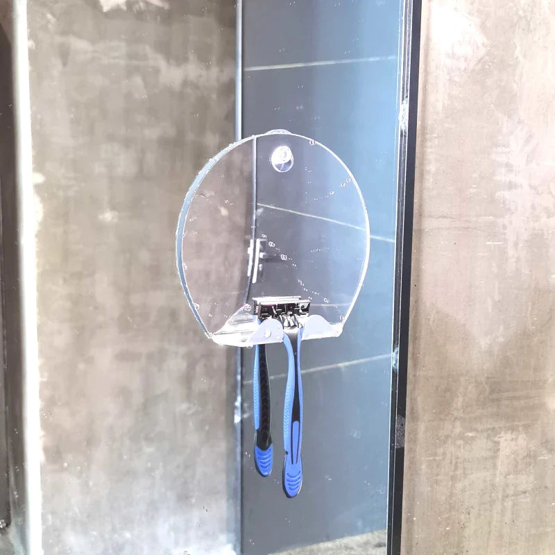Anti-fog Anti-fall Bathroom Mirror Hanging Razor Toothbrush