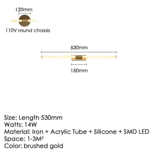 BDG Brushed copper Modern Led Bathroom Mirror