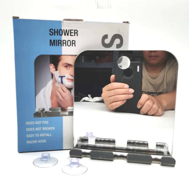 Bathroom Mirror Anti-fall Mirror Hanging Razor Toothbrush