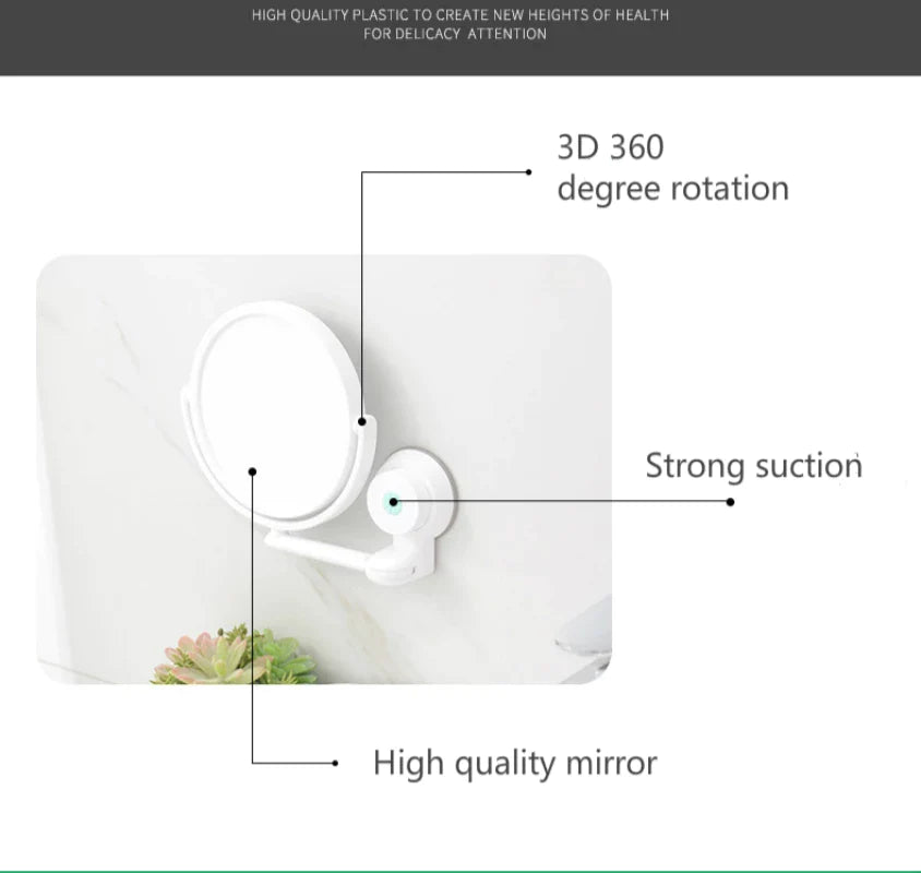 Bathroom mirror free perforation wall hanging makeup