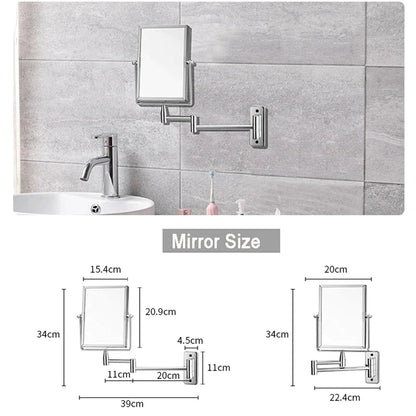 Big Size Rectangular Bathroom Makeup Mirror Folding