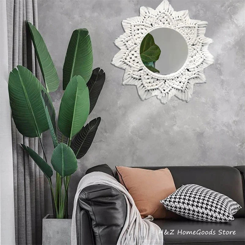 Bohemia Macrame Handmade Makeup Decorative Round Bobo