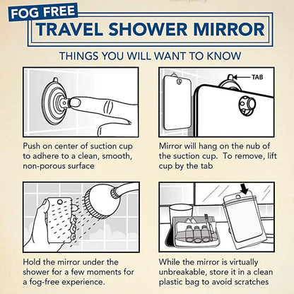 Fog Free Travel Mirror Bath Room Home
