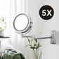 Folding Arm Extend Bathroom Mirror With LED