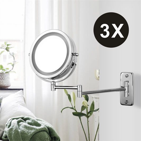 Folding Arm Extend Bathroom Mirror With LED