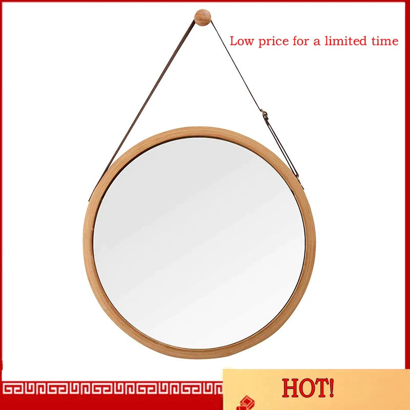 Hanging Round Wall Mirror in Bathroom &