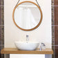 Hanging Round Wall Mirror in Bathroom &