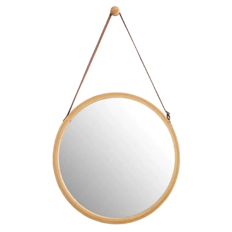 Hanging Round Wall Mirror in Bathroom &
