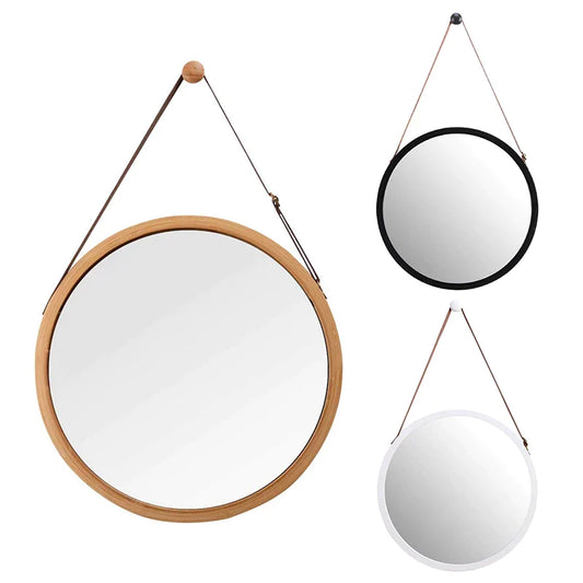 Hanging Round Wall Mirror in Bathroom &