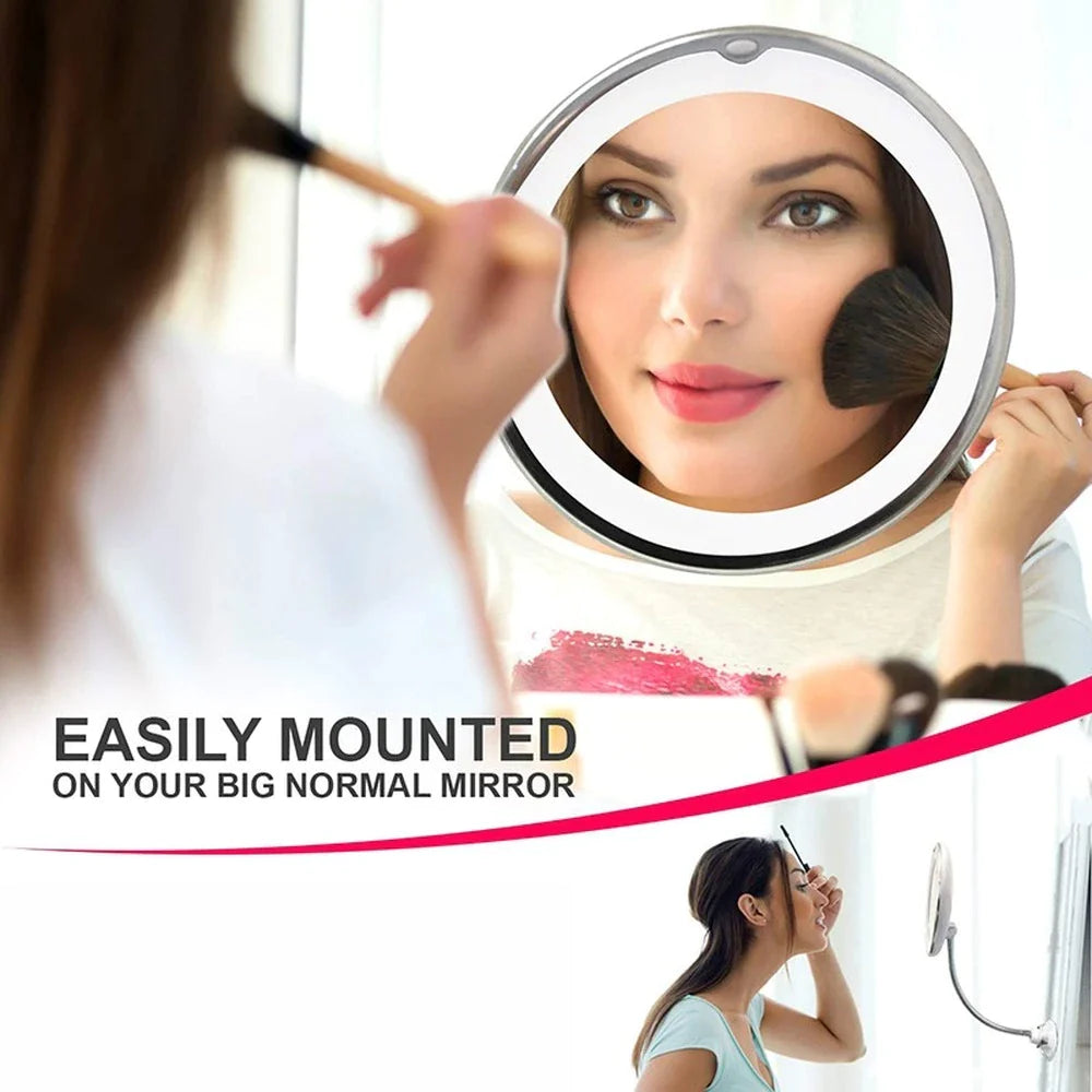 Led Makeup Mirror Multifunction 10X Magnifying Collapsible