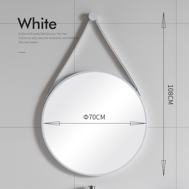 Nordic Bathroom Mirror Round Wall Mounted Mirror