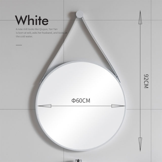 Nordic Bathroom Mirror Round Wall Mounted Mirror
