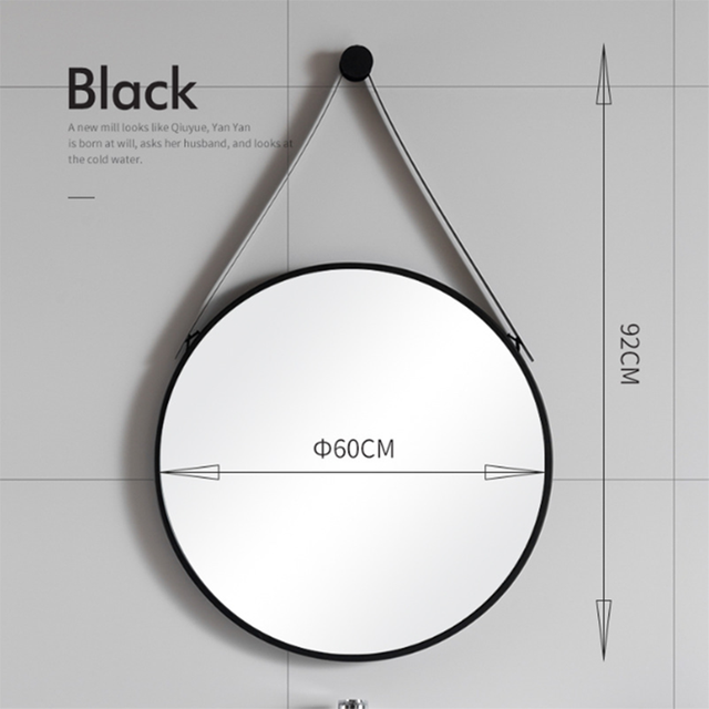 Nordic Bathroom Mirror Round Wall Mounted Mirror