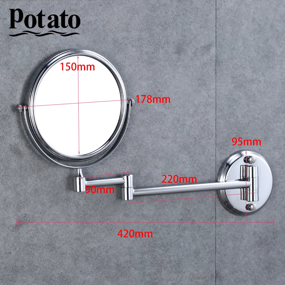 Potato Bathroom Mirror Stailess Steel Wall Magnifying