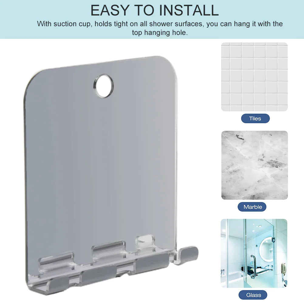 Shower Mirror Razor Holder Makeup Protable Bathroom