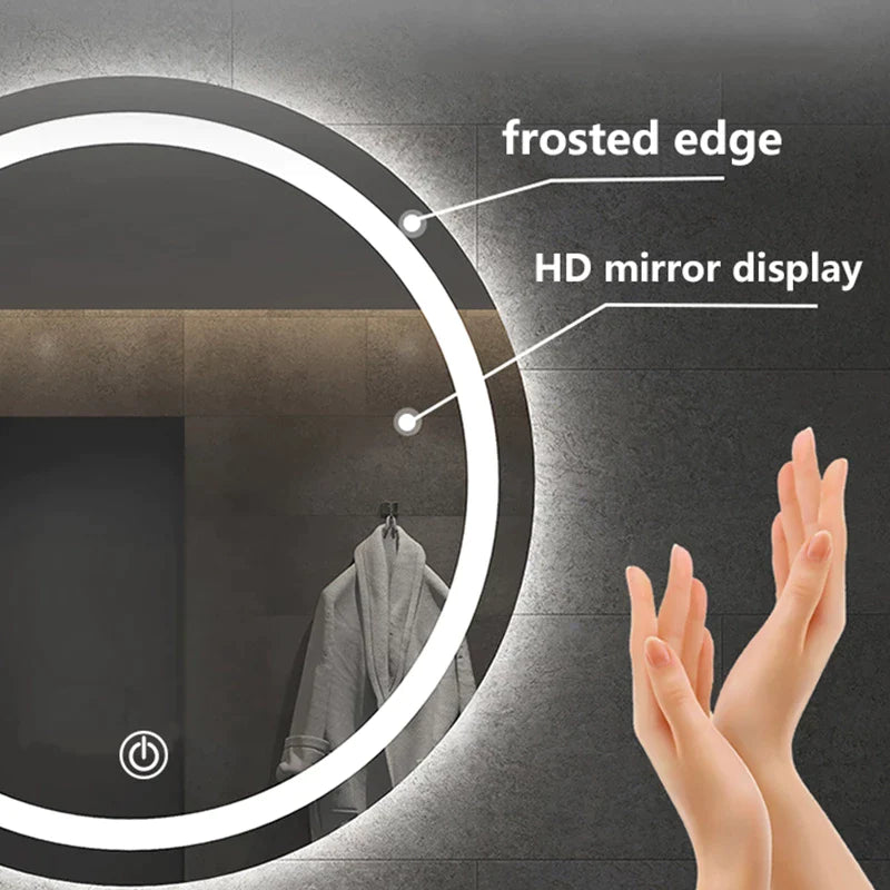 Smart Bathroom Mirror Cosmetic Mirror Circular Wall