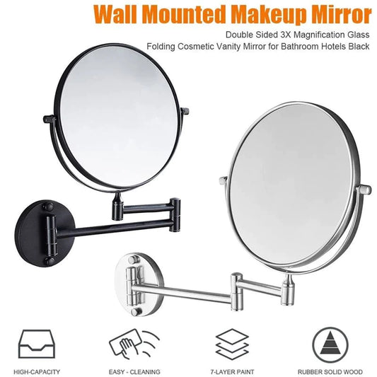 Wall Mounted Makeup Mirror Double Sided 3X